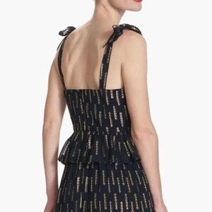 Corey Lynn Calter “Marisol” Metallic Tiered Maxi Dress